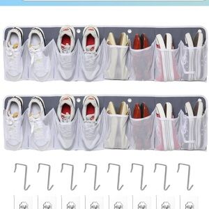 Gray and White Hanging Shoe Organizer for RV